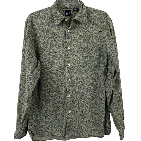 Gap Tops - Gap Women Y2k Long Sleeve Button Up Blouse Top Cottage Preppy Blue Size Small